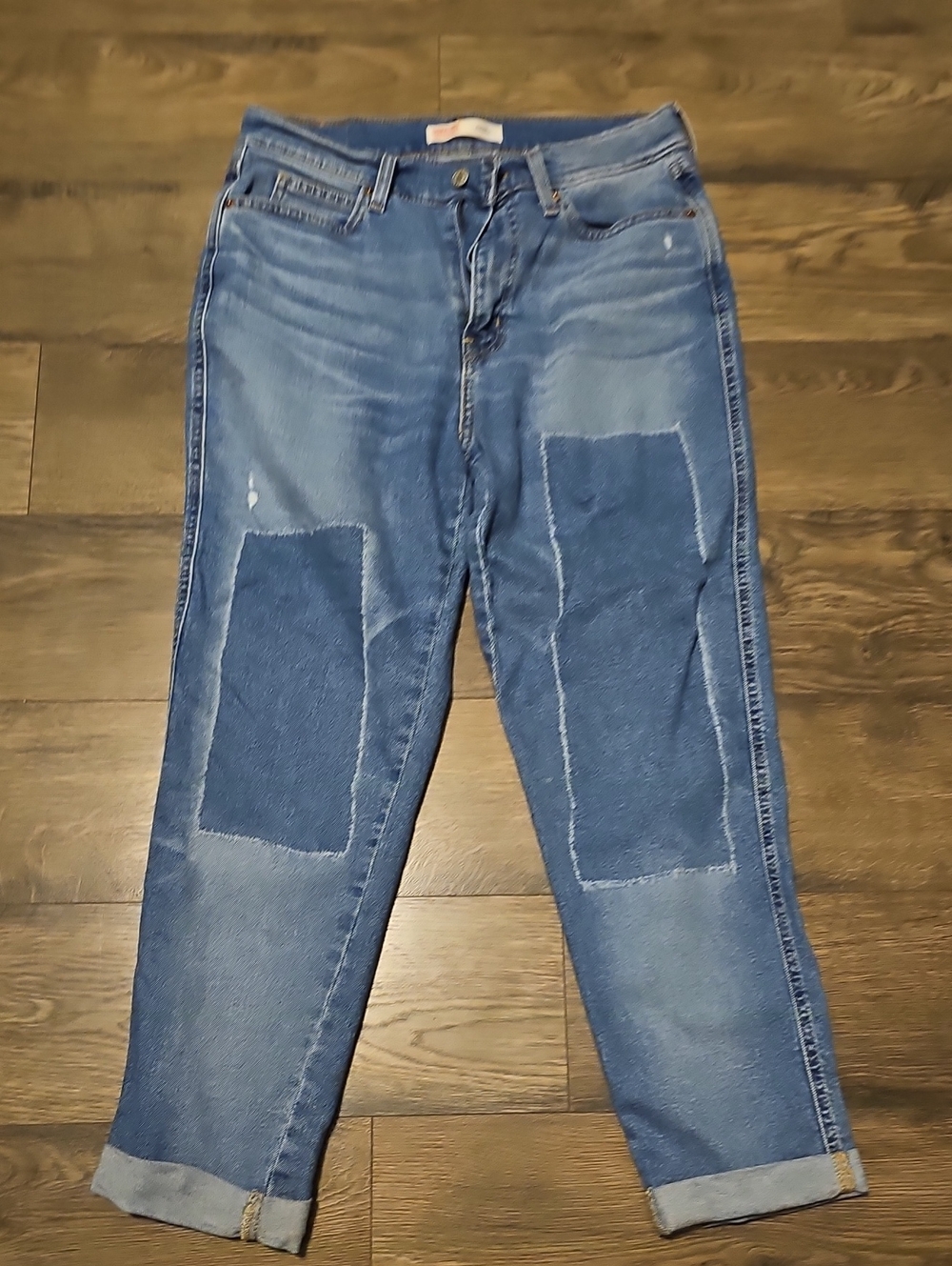 Levi Strauss Patchwork Boyfriend Jeans Size 6 Waist 28 Heritage Signature